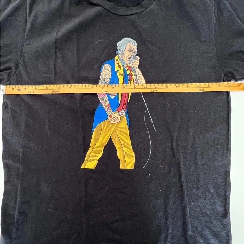 Port&Company Black Rocker George Washington Graphic Short Sleeve T-Shirt- M - Picture 7 of 9